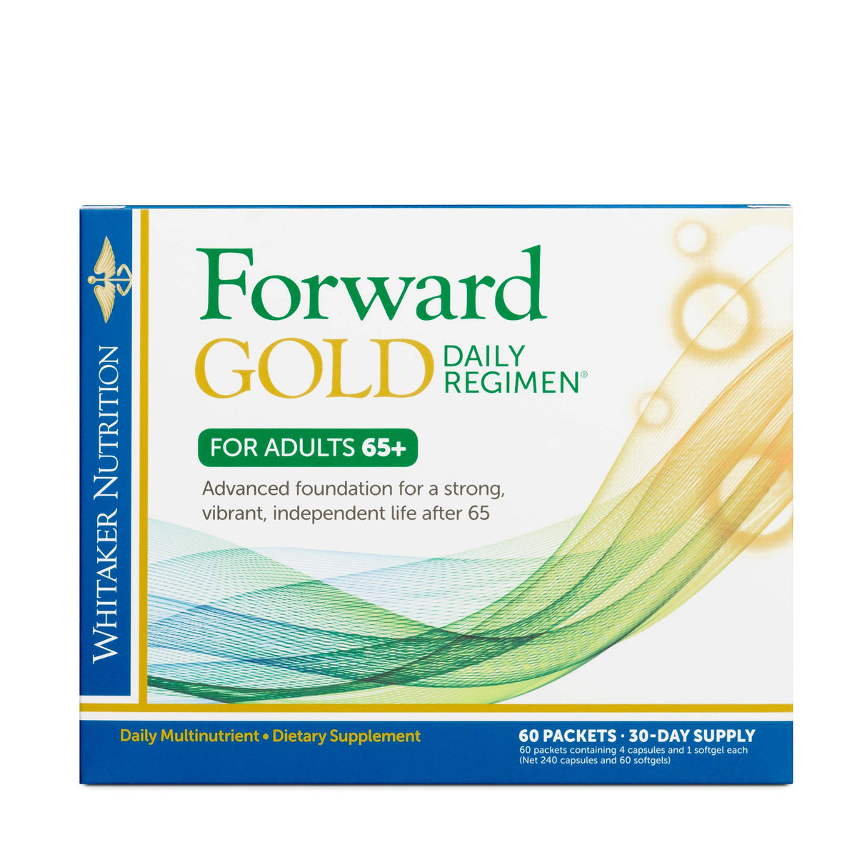 Dr. Whitaker's Forward Gold Daily Regimen Multi-Nutrient Vitamin Supplement for Adults 65+, 60 Packets (30-Day Supply)