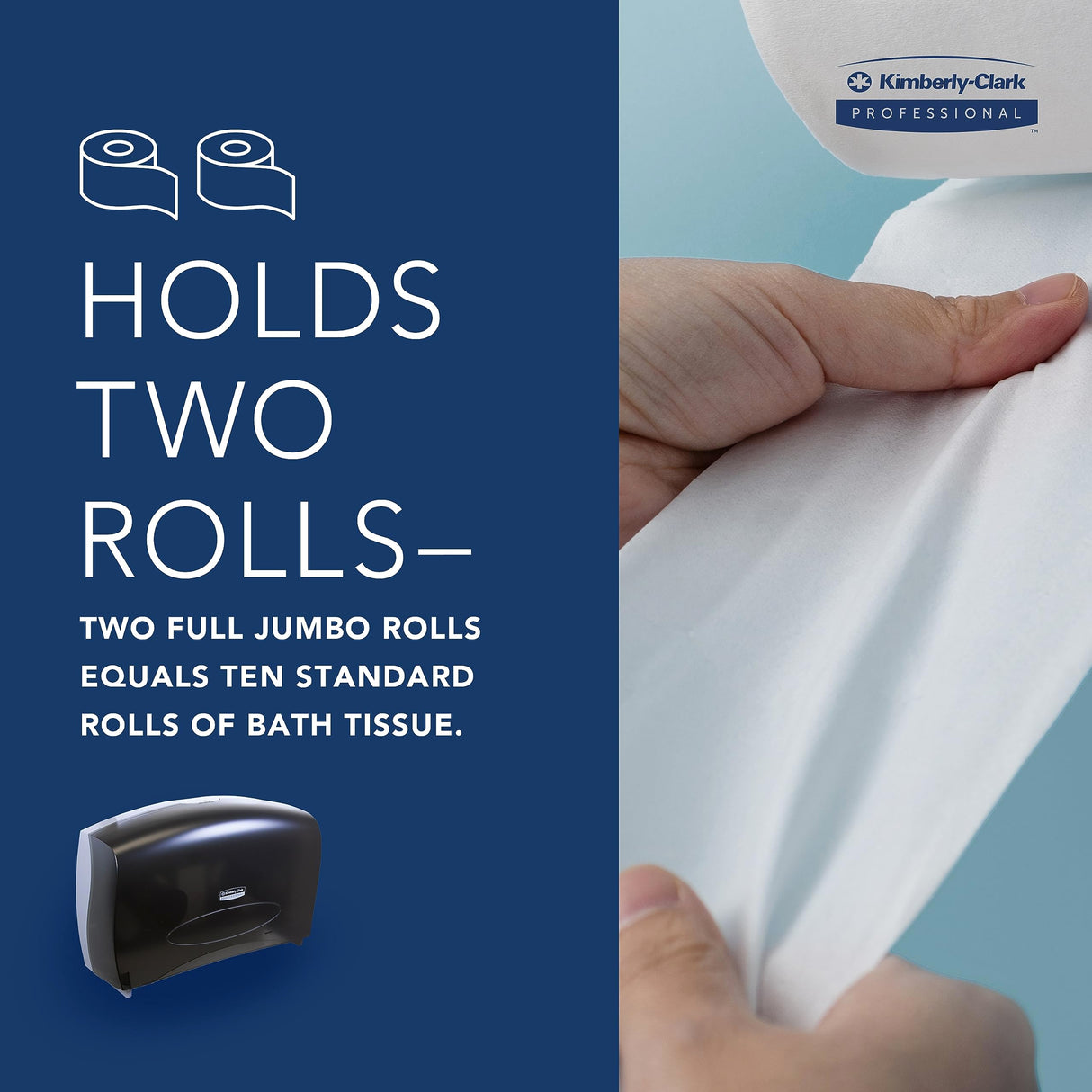 Kimberly Clark Professional Combo Unit Toilet Paper Dispenser (09551), Cored Standard Roll Compatible, Smoke (Black), 13.1" x 20.4" x 5.8", 1 / Case
