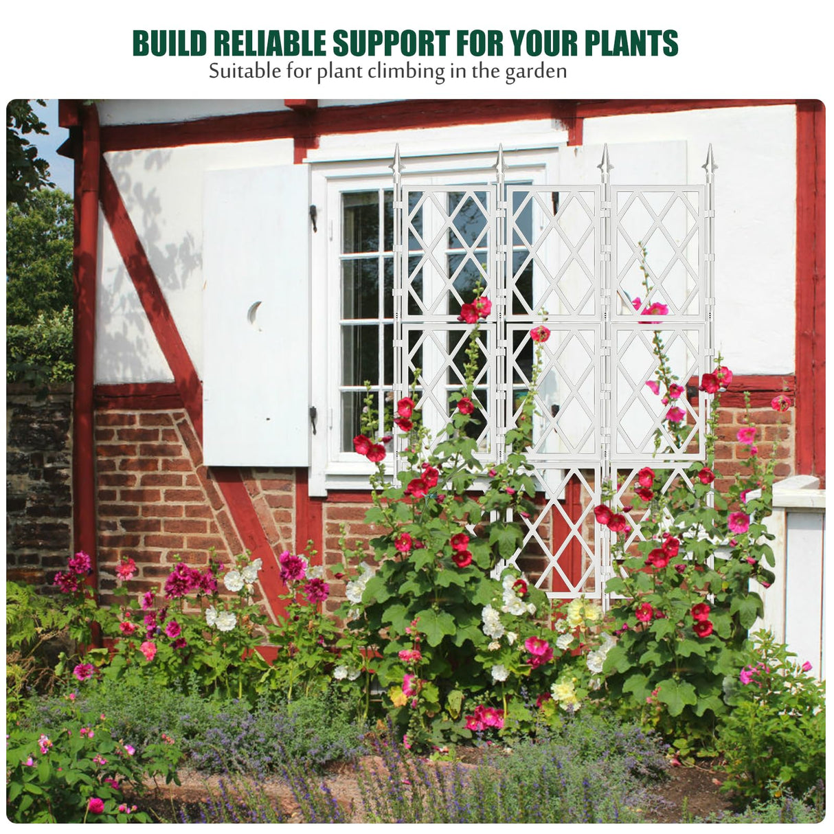 WellSign 63 Inch Metal Pipe Garden Trellis for Climbing Plants Outdoor