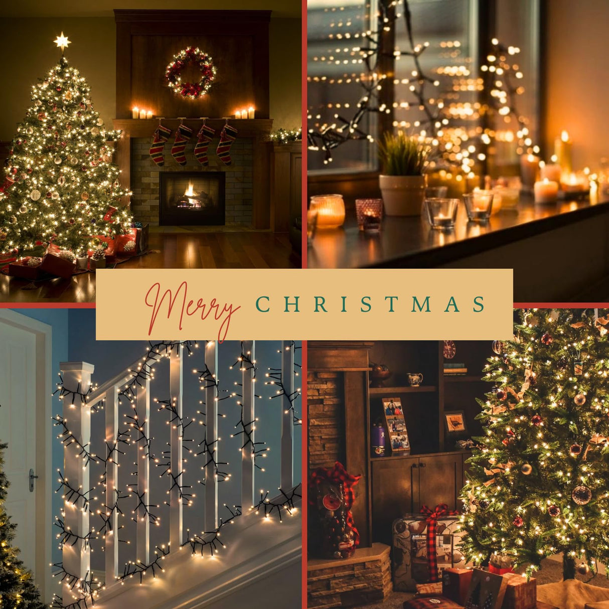 2-Pack Connectable 164FT 400LED Christmas Lights Outdoor Waterproof, Christmas String Lights with 8 Modes, Twinkle Lights Green Wire for Holiday Party Christmas Decorations Outdoor Indoor, Warm White