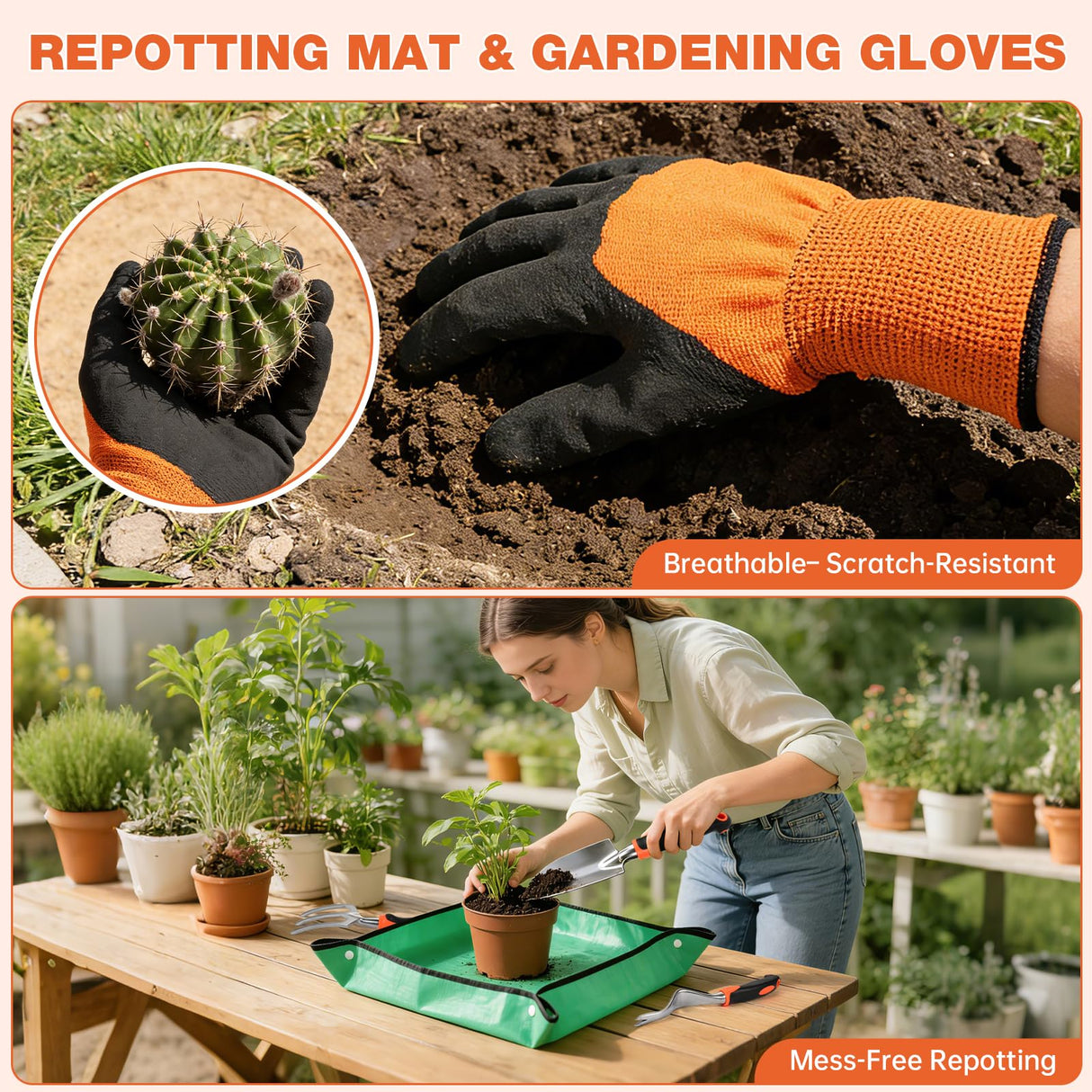 9-Piece Garden Tools Set Heavy Duty Stainless Steel with Tote Bag