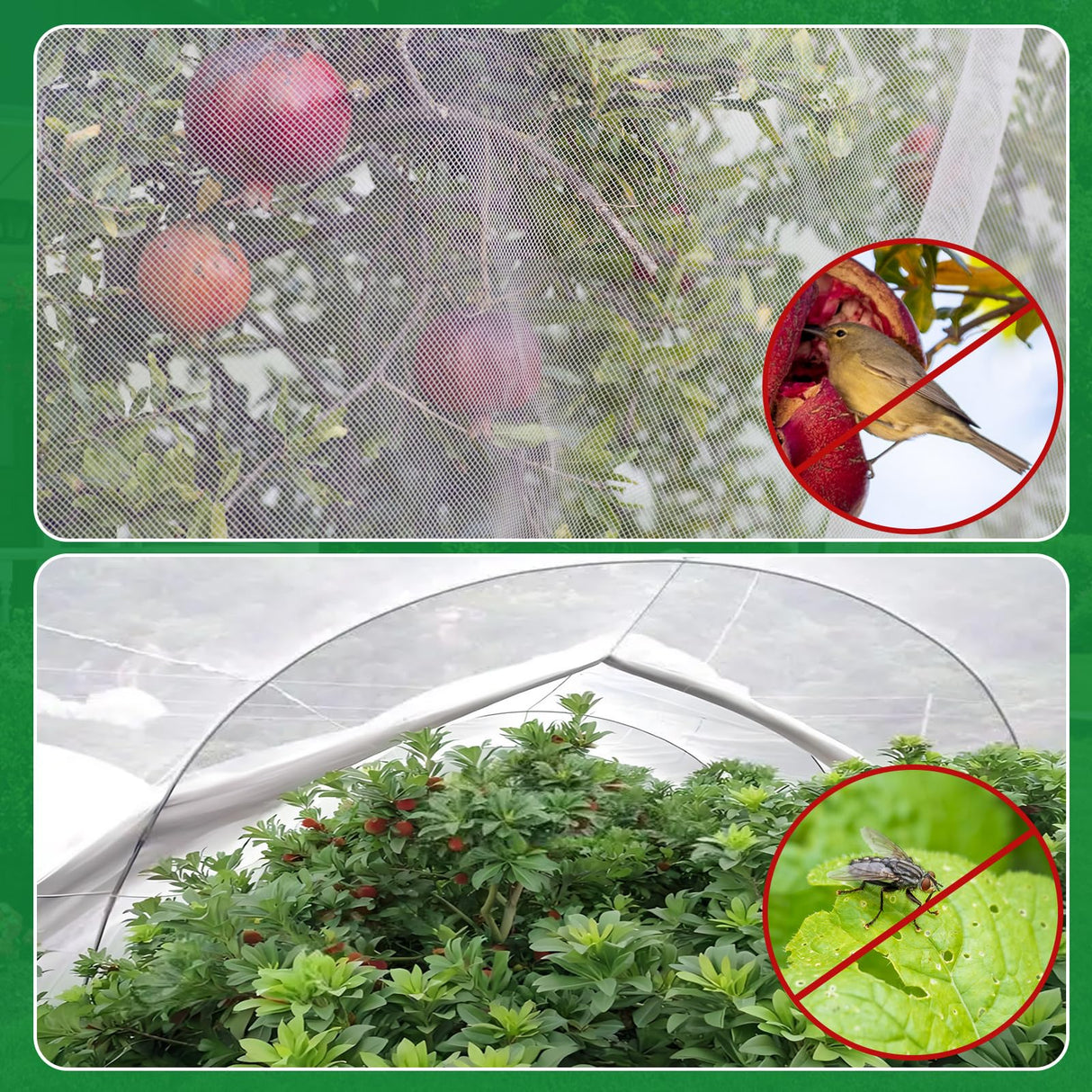 NONMON Garden Netting, 2 Pack 10x33FT Ultra Fine Mesh Insect Netting
