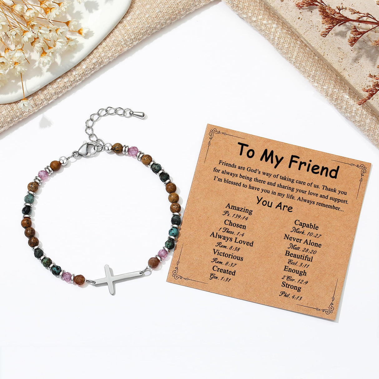 Best Friend Friendship Gifts for Women, Stocking Stuffers for Women Teens 2025, Christian Cross Bracelet Jewelry, Friendship Bracelets, Friend Birthday Christmas Gift for Woman