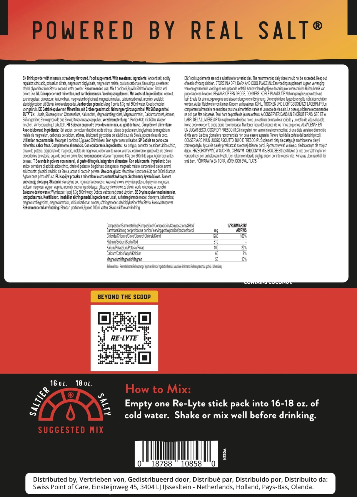 REDMOND Re-Lyte Hydration Electrolyte Drink Powder Mix (Strawberry Lemonade) 30 Stick Packs