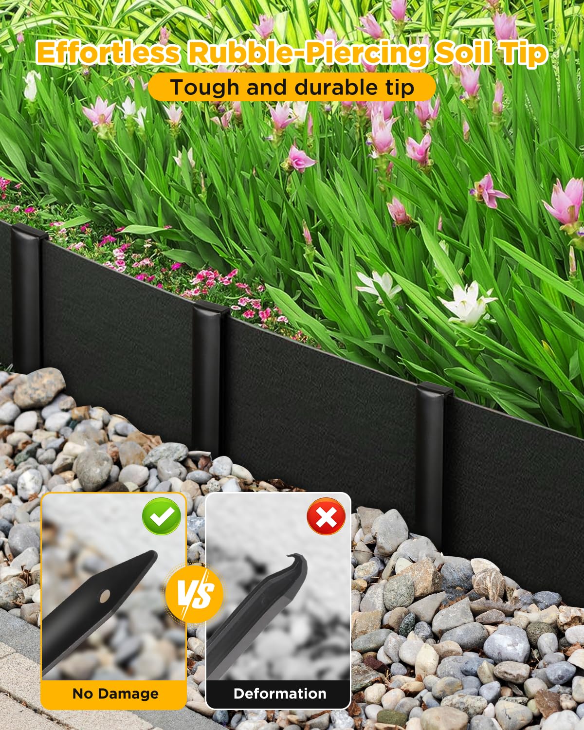 GZBEVITAR Landscape Edging Metal Stakes, 10 Inch Garden Edging Stakes