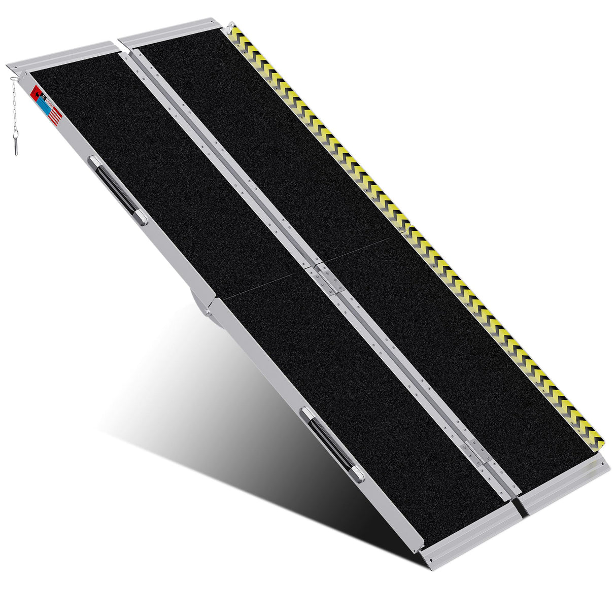 WHALEMOTOR Portable Wheelchair Ramp 6FT, Anti-Slip Aluminum Folding Portable Ramp, Wheelchair Ramps for Home, Weight Capacity Up to 600 LBS, with Transition Plates Above and Below