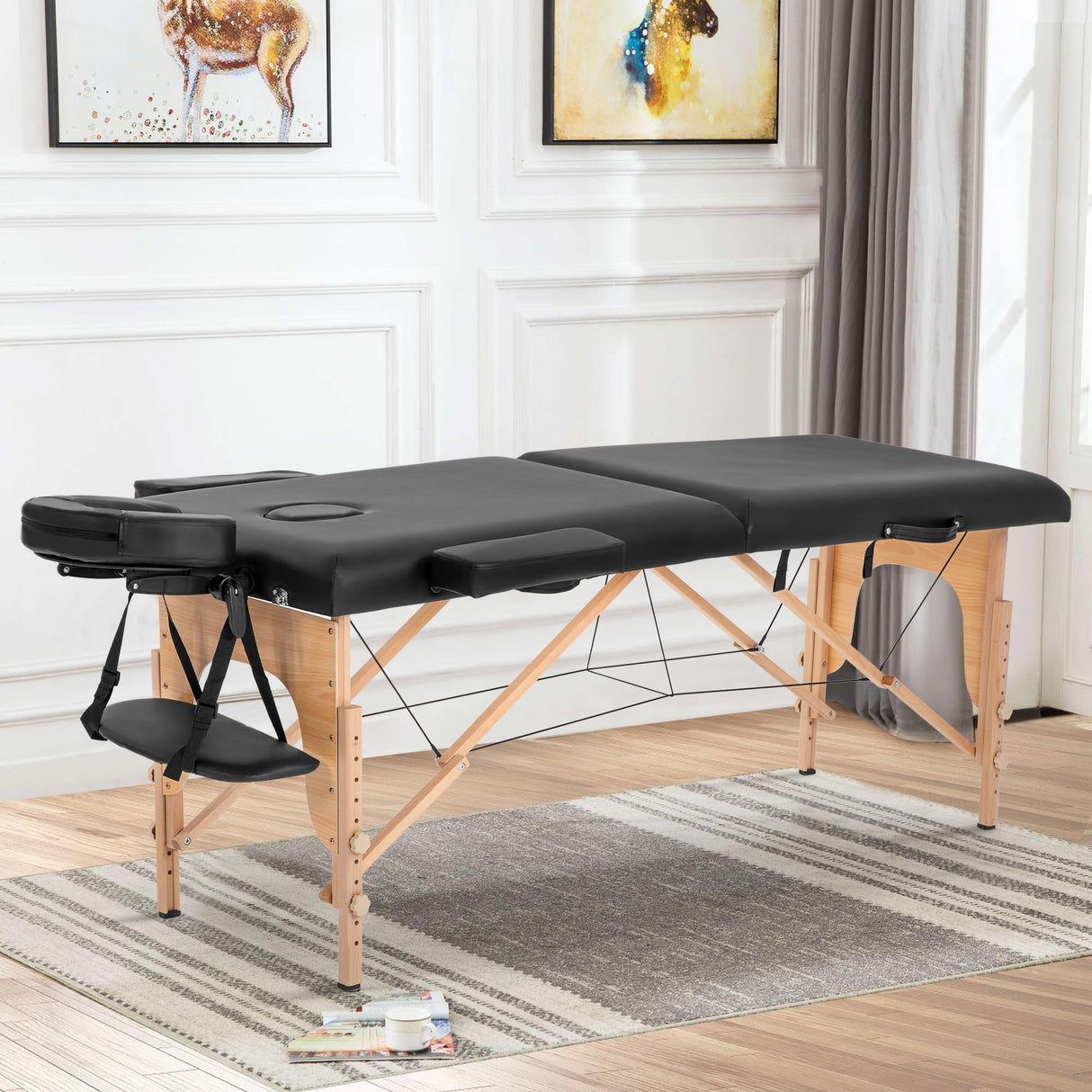 BestMassage Massage Bed Portable Massage Table 24 in Wide Lash Bed Heigh Adjustable 2 Folding with Non-Woven Bag for Spa Footmassage Facial CareSpa Tattoo