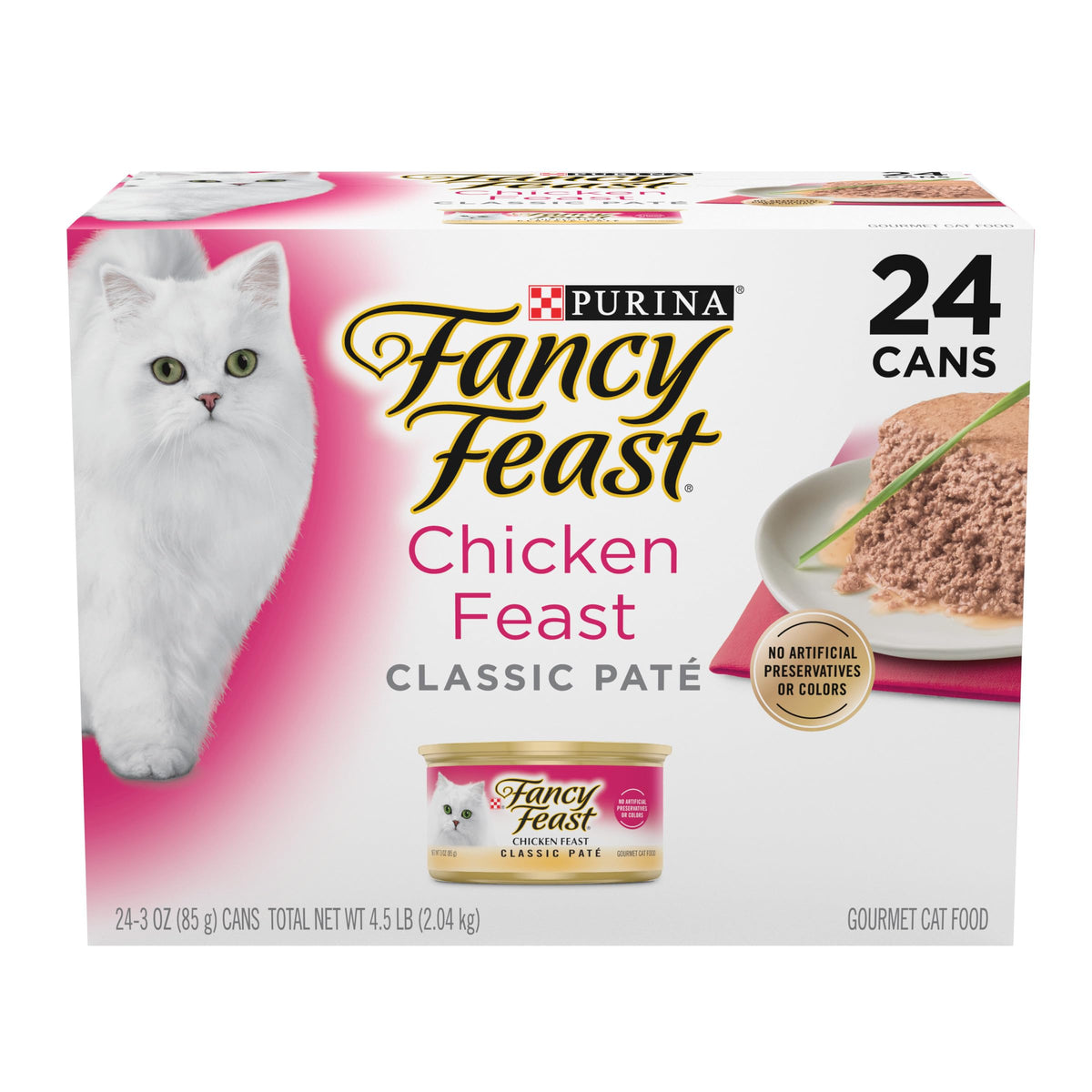 Purina Fancy Feast Chicken Classic Pate Wet Cat Food, Pack of 24, 3 oz Cans