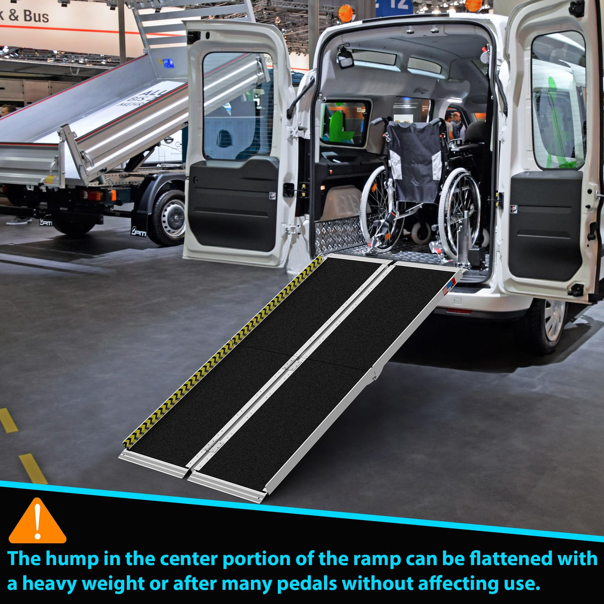 WHALEMOTOR Portable Wheelchair Ramp 6FT, Anti-Slip Aluminum Folding Portable Ramp, Wheelchair Ramps for Home, Weight Capacity Up to 600 LBS, with Transition Plates Above and Below