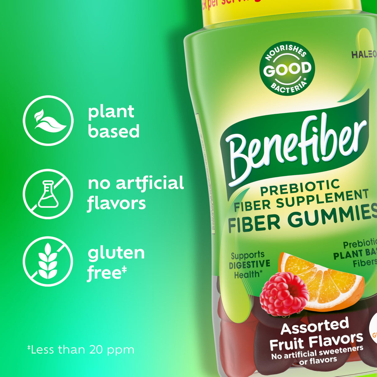 Benefiber Prebiotic Fiber Supplement Gummies for Digestive Health, Assorted Fruit Flavor - 81 Count