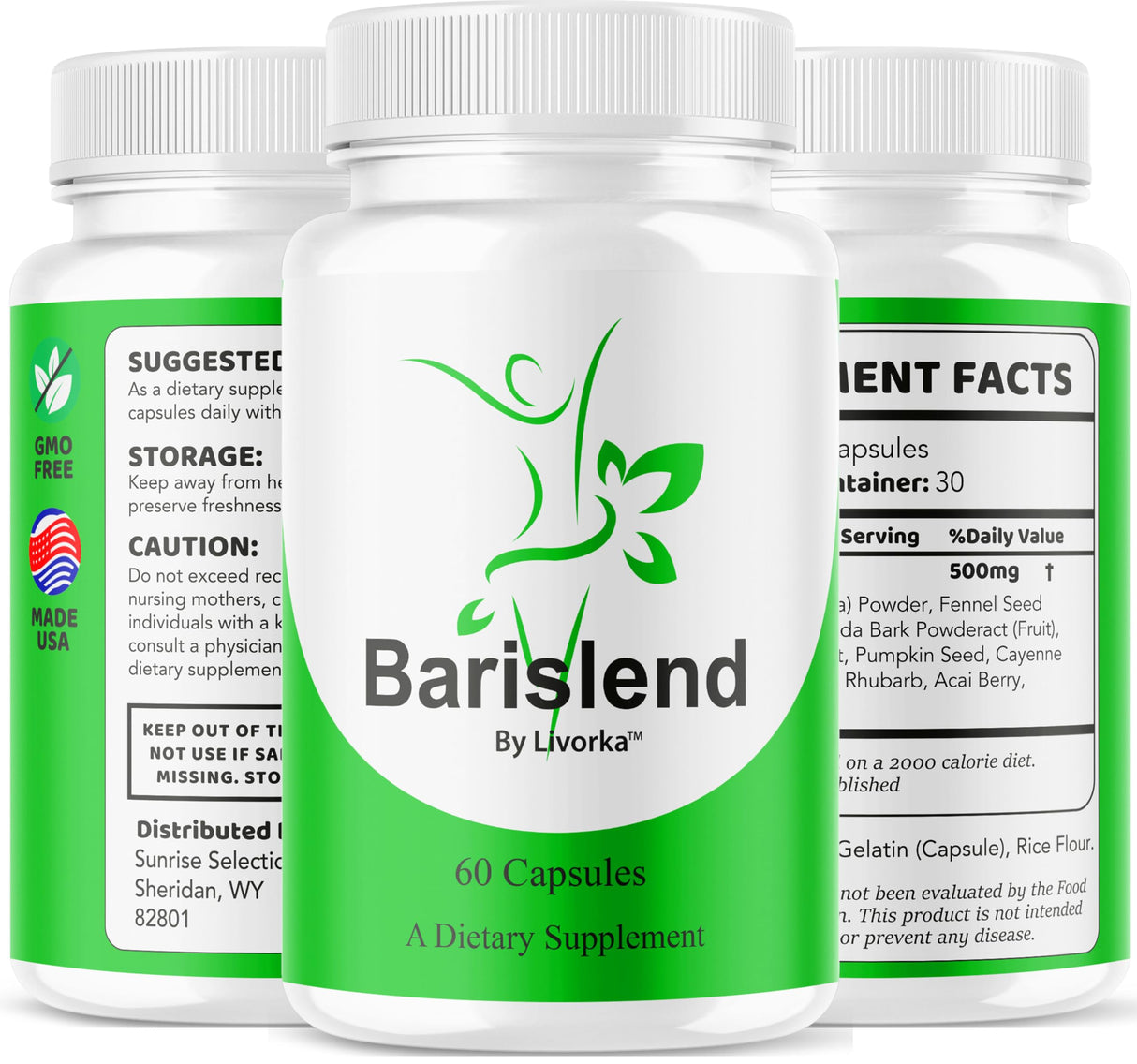 (3 Pack) Barislend Capsules - Barislend Capsule Advanced Formula Maximum Strength, Barisland Pink Salt Capsule Supplements Overall Health & Wellness, Bari Slend Premium Support, 180 Capsules 3 Months