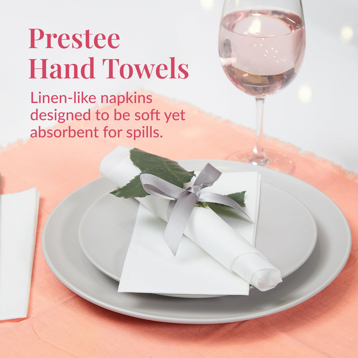 Prestee 400 Linen Feel Disposable Paper Hand Towels - White, Event Supplies, Disposable Guest Towels, Wedding Napkins, Disposable Napkins for Guest Bathroom, Christmas Parties, Holiday Dinners