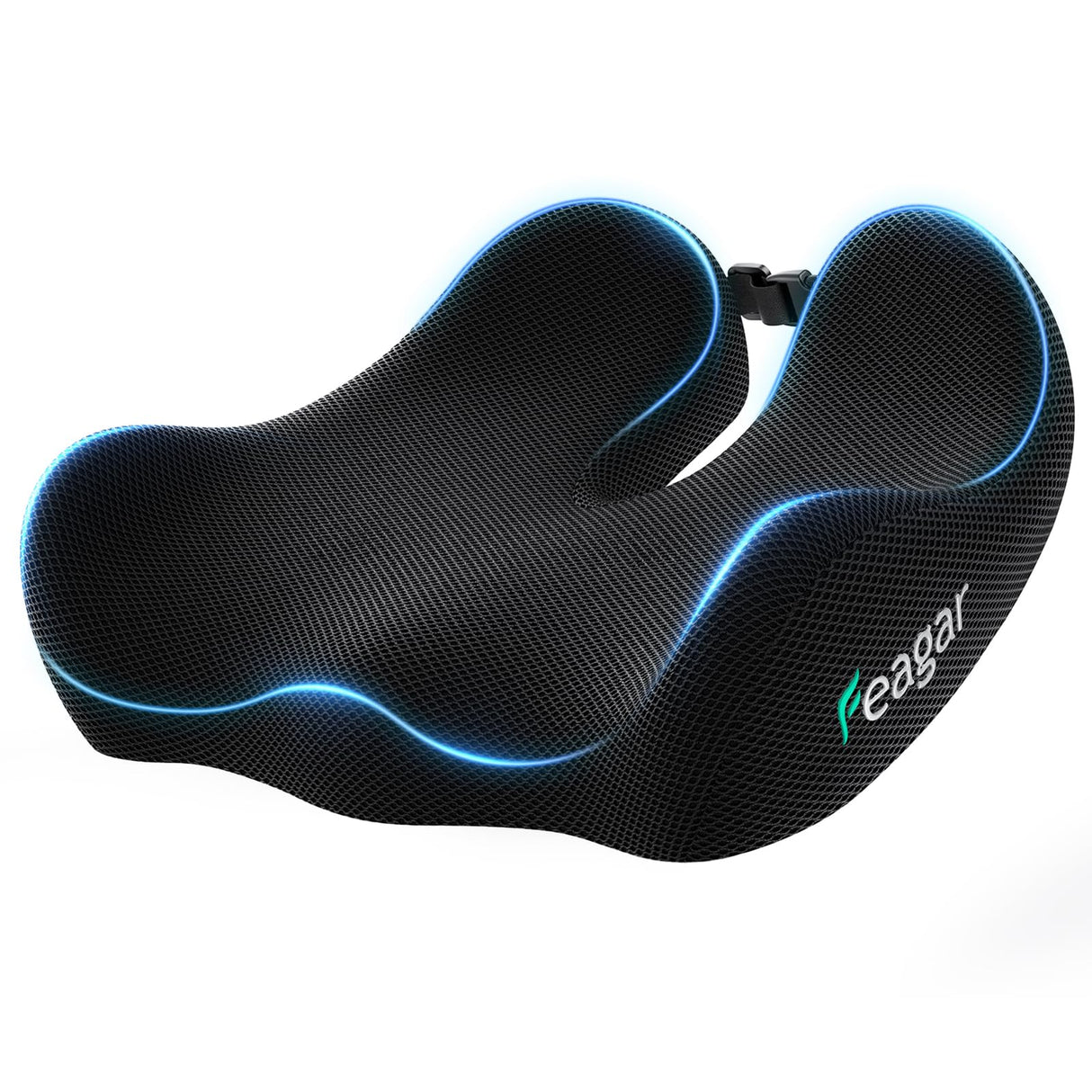 Feagar Large Ergonomic Seat Cushion - Thick Full Wrap Memory Foam Office Chair Cushion for Tailbone Pain Relief, Coccyx Cushion with Non-Slip Pad for Desk Chair, Wheelchair, Car Seat Long Sitting