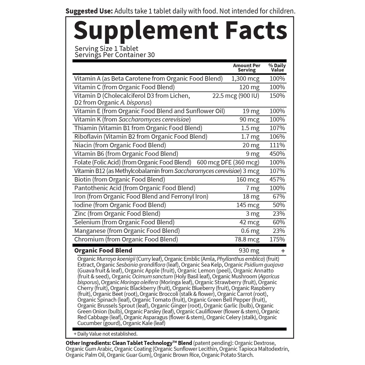 Garden of Life Organics Prenatal Vitamins - 30 Tablets, Prenatal Once Daily Whole Food Vitamins for Women with Folate not Folic Acid, Vitamin D3, Iron, Vegan One a Day Prenatal Multivitamin