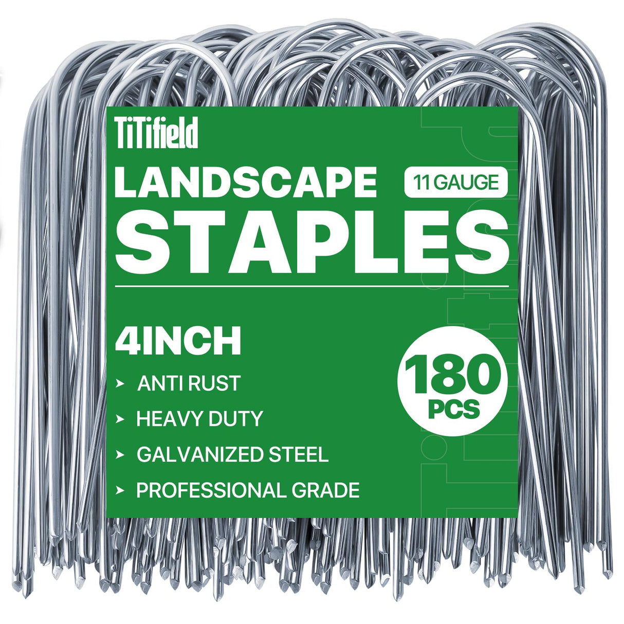 TiTifield 4 Inch U Shape Garden Stakes Irrigation Tubing Stakes 180 Pack
