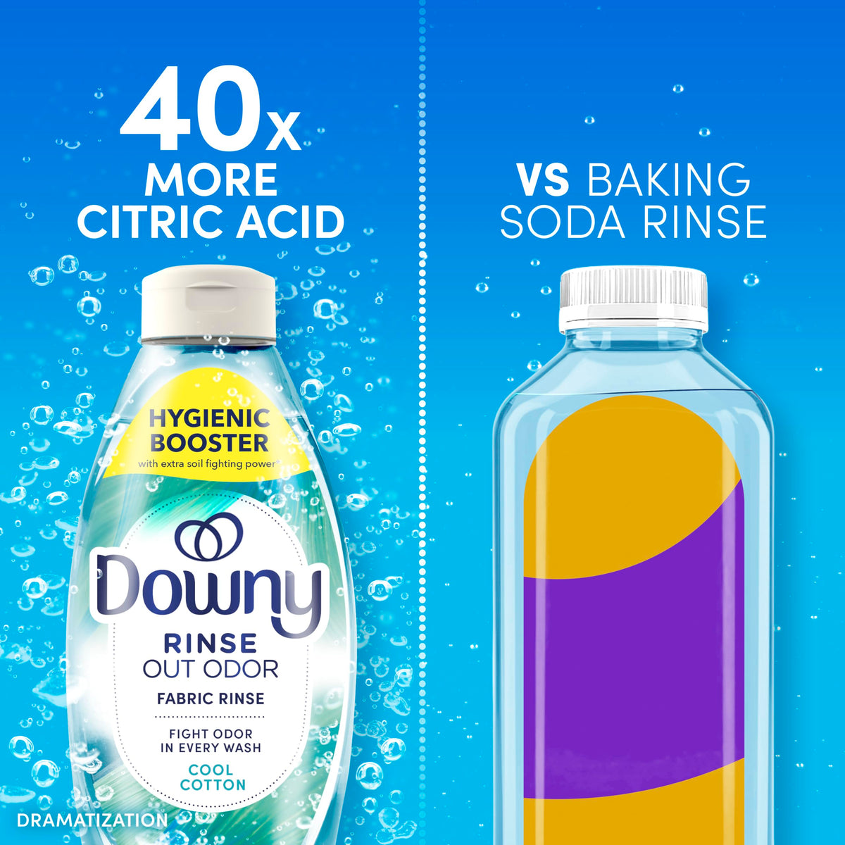 Downy Rinse Out Odor Fabric Rinse, Cool Cotton Scent, 62 fl oz, Fabric Odor Remover Rinse, Fights Odors at the Source