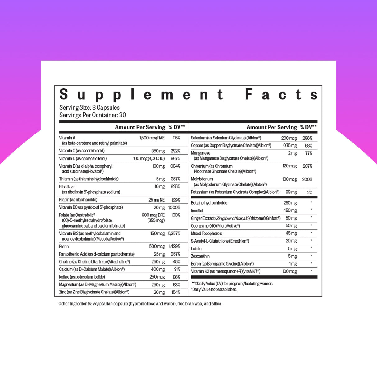 Seeking Health Optimal Prenatal - Supplement with Vitamin B12, L-Methylfolate, & Choline - Vegetarian Supplement to Support Optimal Prenatal Health - 240 Capsules