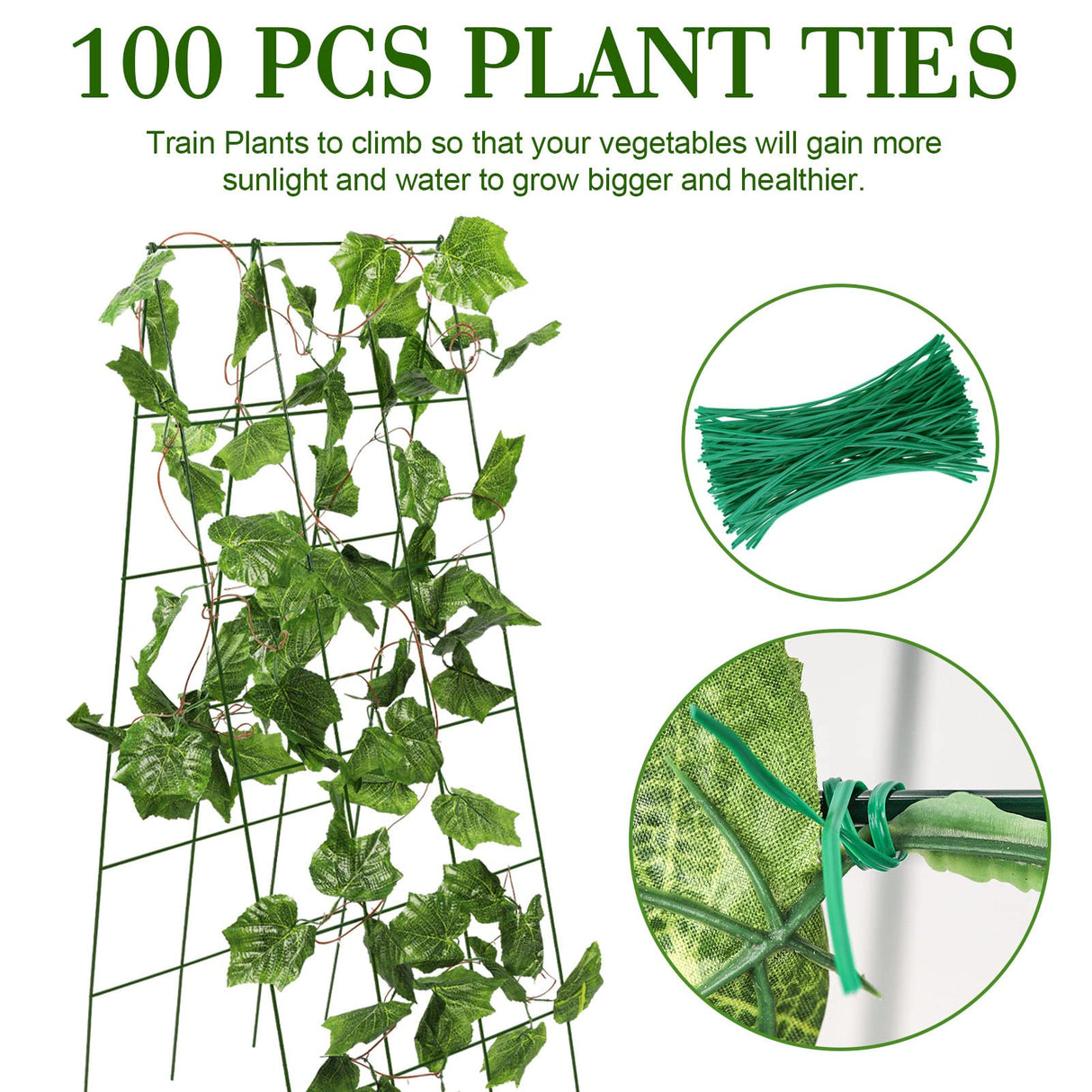 Kyrieval 48" Hx 18" L Cucumber Trellis for Garden A Frame Plant Support for Raised Bed, Outdoor Indoor Plant Garden Trellis for Climbing Plants (2 Packs)