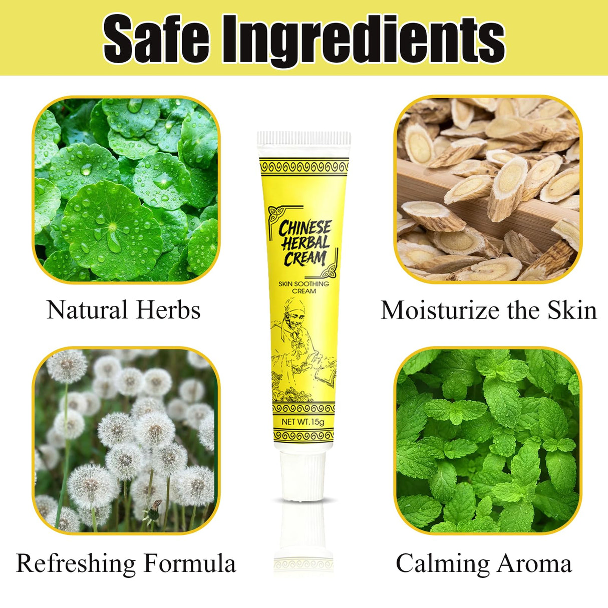 Herbal Cream, Herbal Cream Natural Moisturising, Natural Relieve Skin Discomfort for All Skin Types - 3 PCS (3)