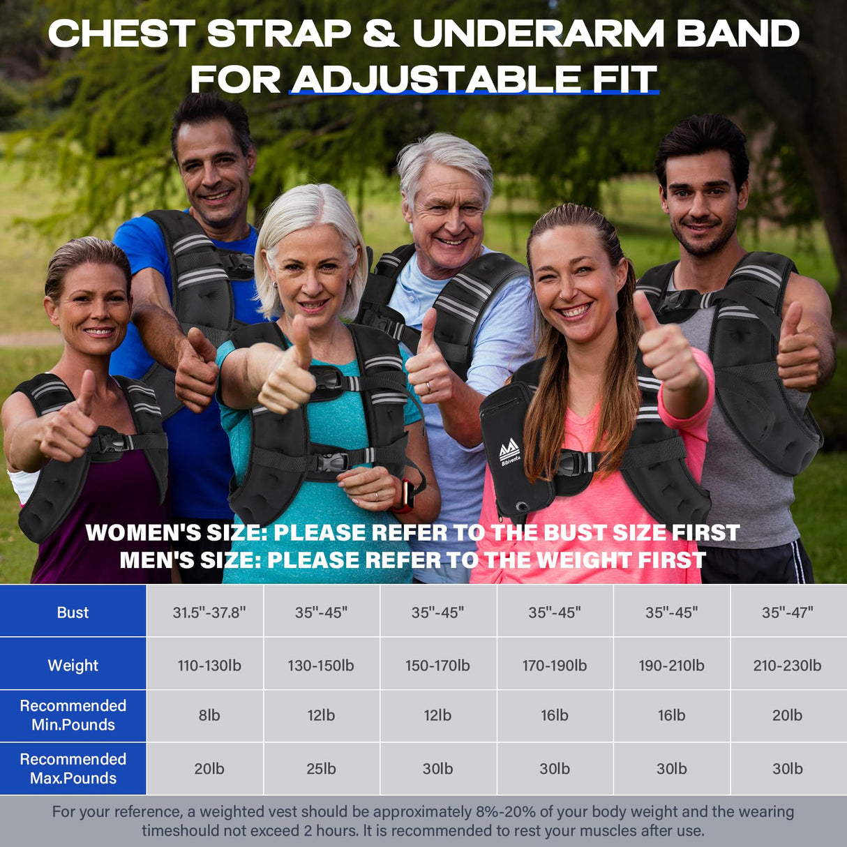 BIBIVENTA Weighted Vest for Women & Men, 20lb Body Weight Vest with Touchscreen Phone Holder & Reflective Stripe, Workout Equipment for Weight Loss, Fitness, Walking, Running, Cardio, Strength Training