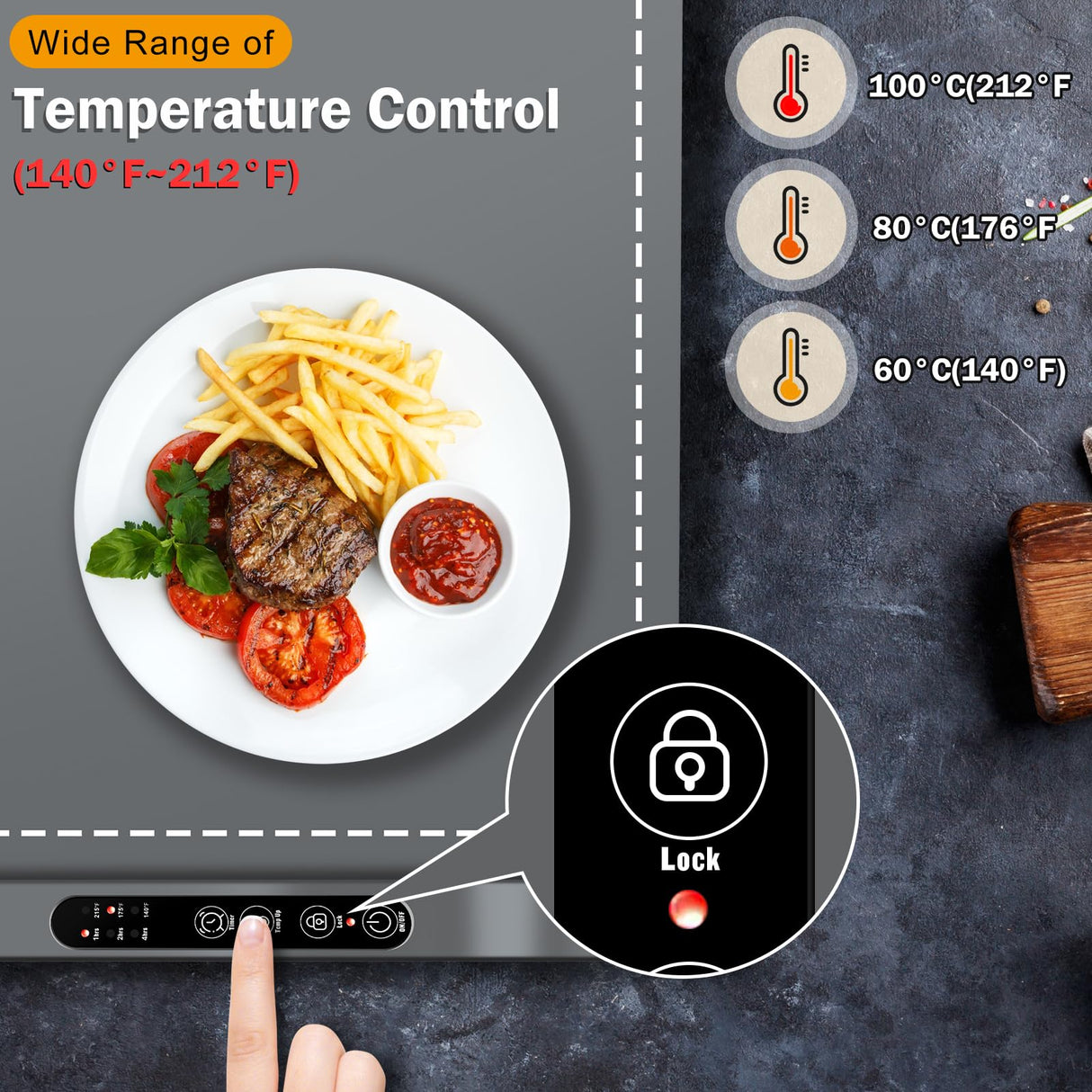ZIHUOFAN Food Warming Mat - Portable Party Buffet Electric Warming Tray, Foldable Food Warmer, Timed Off, Temperature Adjustable, Suitable for Daily, Outdoor, Party