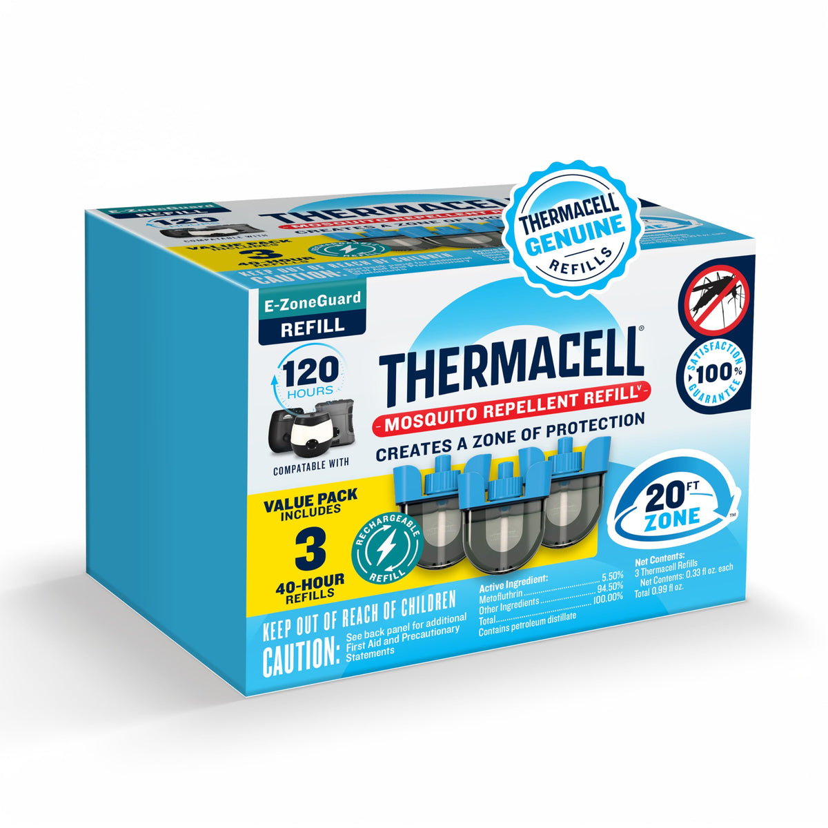 Thermacell E-ZoneGuard Mosquito Repellent Refill, 120-Hr Value Pack