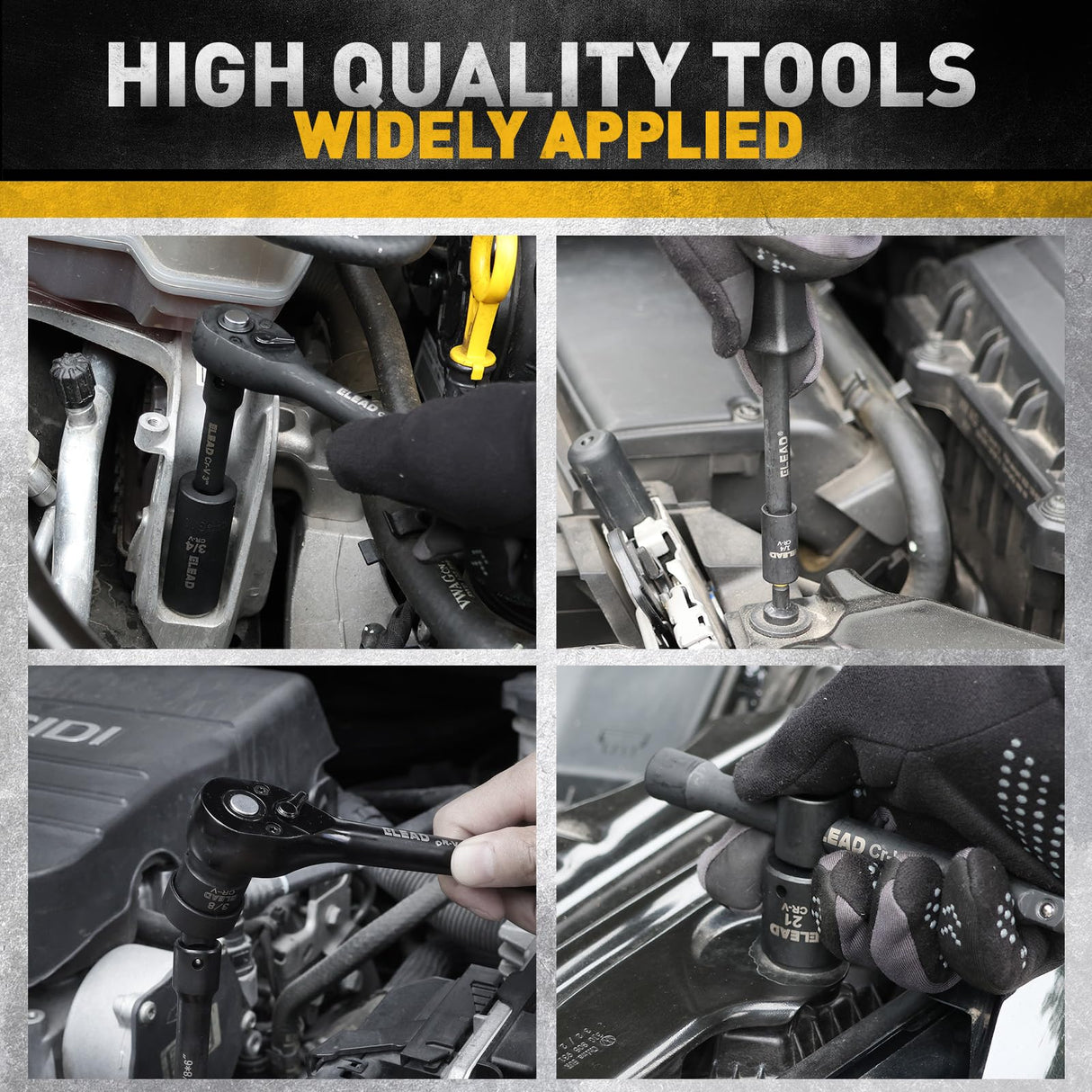 96-Piece 3/8" Drive Impact Socket Set, SAE(5/16 to 3/4-Inch) & Metric(8-22mm), Standard & Deep Sockets, Ratchet Handle, Bit Set, Universal Joint, Extension Bar, Adapters, Spark Plug Sockets