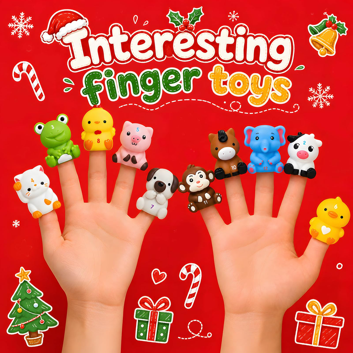 Advent Calendar 2026 Animals Toys for Toddler Baby 1-3 Christmas Finger Puppets 12 Box House and Animals Montessori Educational Preschool for Boys and Girls Gifts