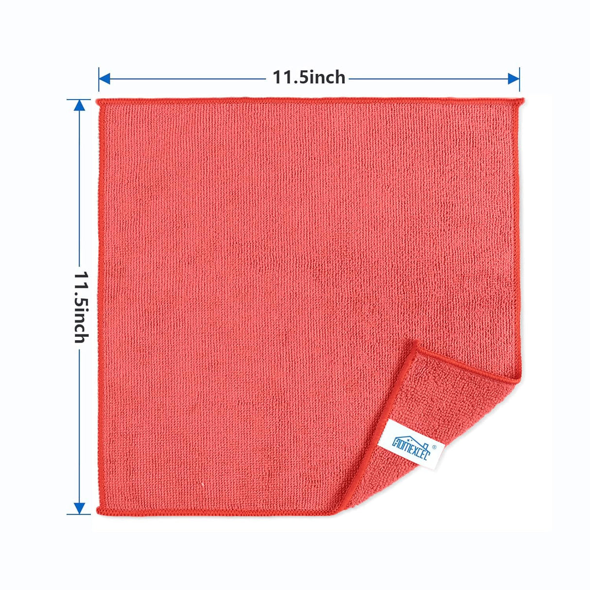 HOMEXCEL Red Microfiber Cleaning Cloth, 100 Pack Cleaning Towels for Kitchen, Lint Free, Scratch-Free, Highly Absorbent, and Reusable Cleaning Rags for House, Window and Glass, Cars, 11.5 X11.5 inch