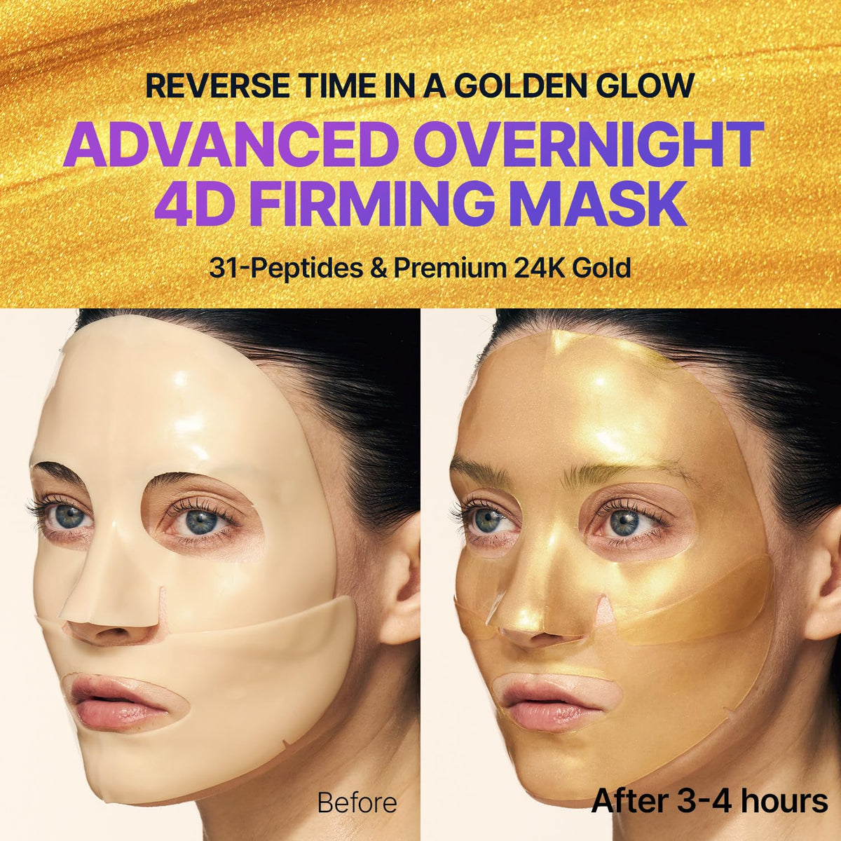 SUNGBOON EDITOR Deep Collagen Silk Peptide EGF Gold Overnight Mask, 37gx4ea