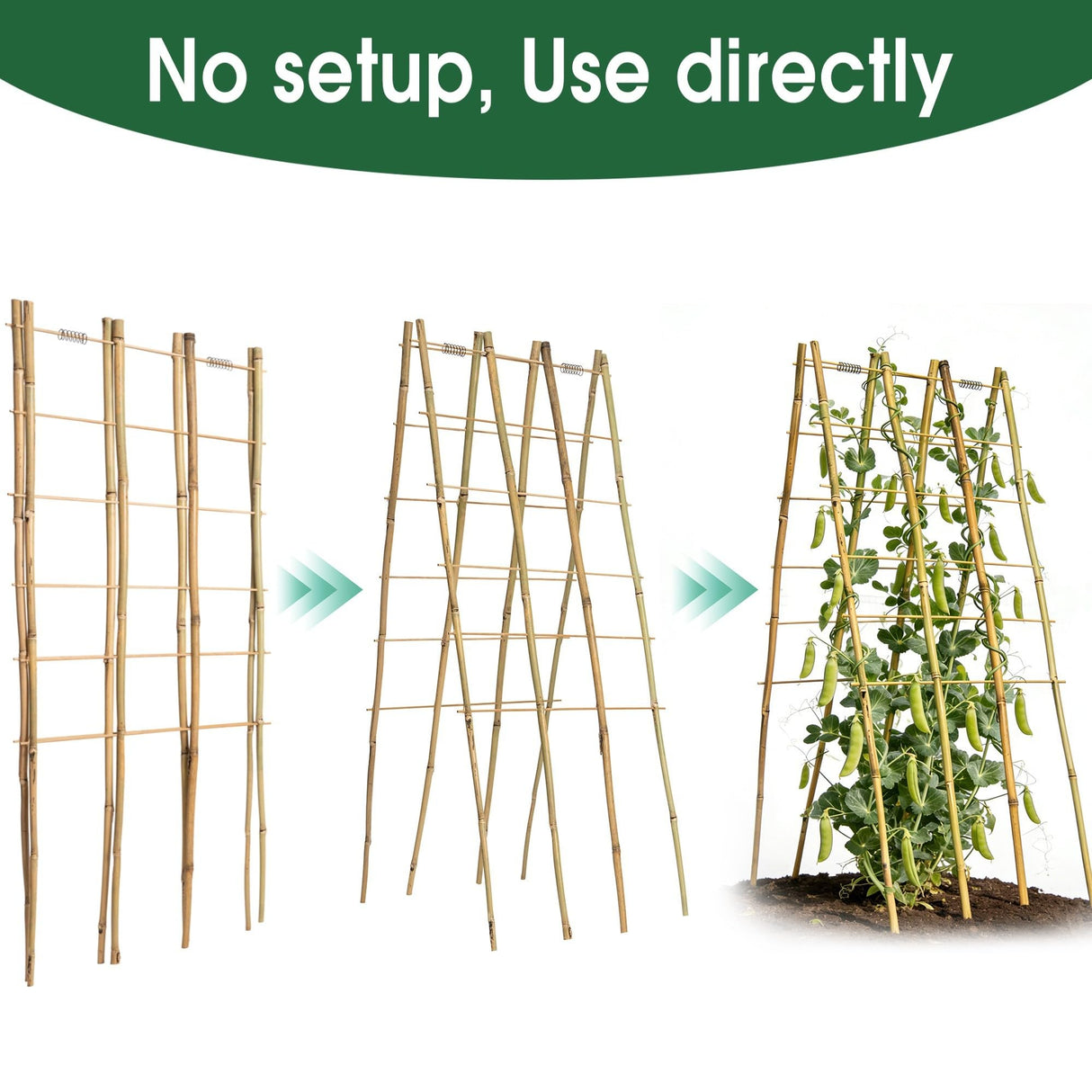 2 Pack 47''x18'' Bamboo Trellis for Climbing Plants Outdoor, Oltara A-Frame Foldable Garden Trellis for Cucumbers, Raised Beds, Tomatoes, Beans, Vegetables & Flowers Support