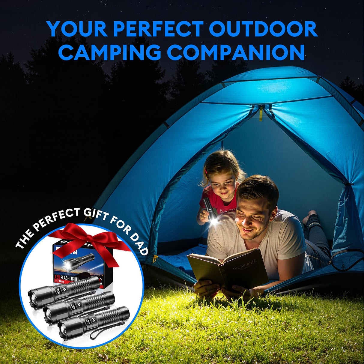 3 Pack Rechargeable Flashlights High Lumens, Super Bright LED Tactical Flashlight with LCD Power Display, Zoomable Flashlights 15H+ Runtime, IP65 Waterproof Flashlights for Home Emergency Camping