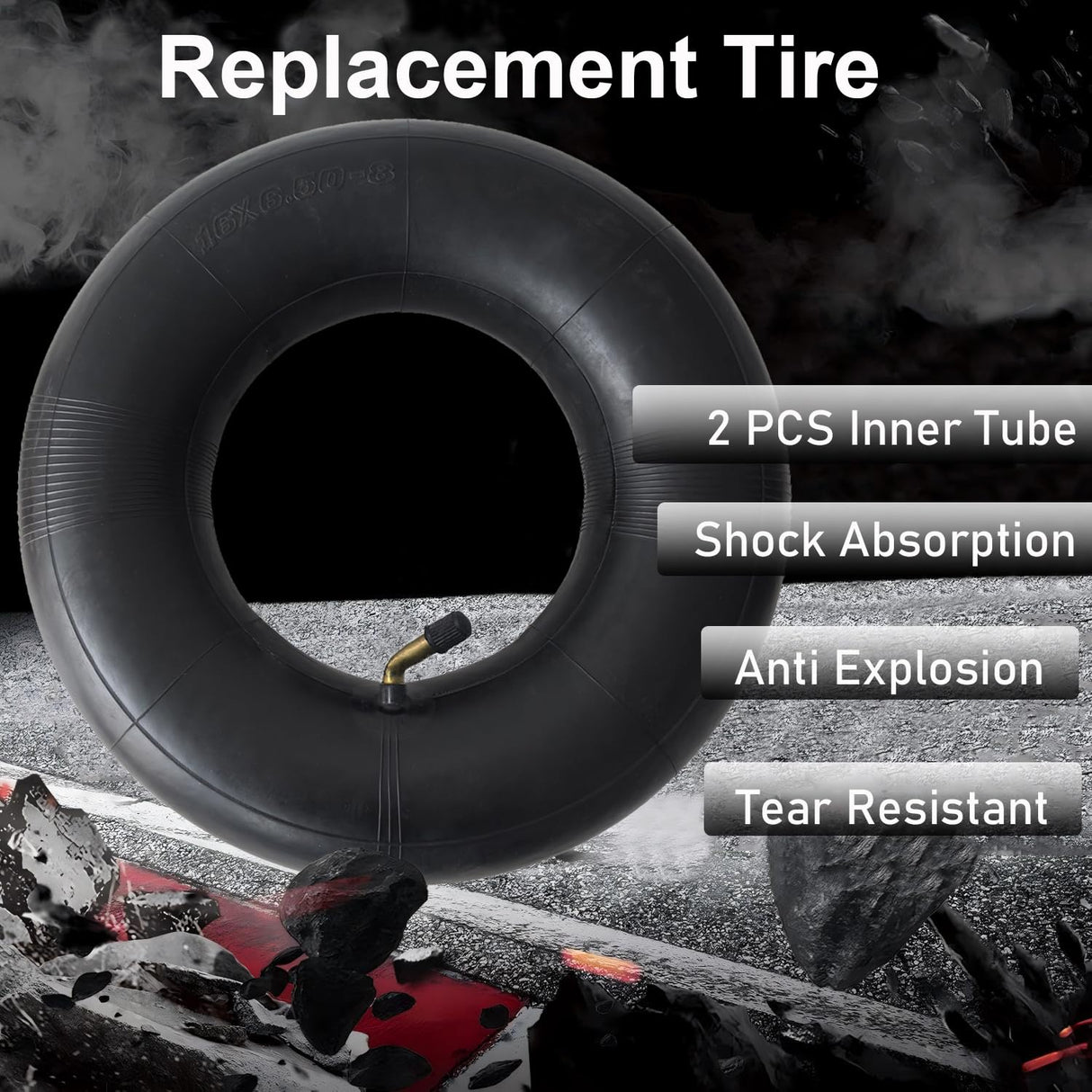2-Pcs 16x6.50-8 Tube 16x7.50-8 Inner Tube 16x650-8 16x750-8 Tube