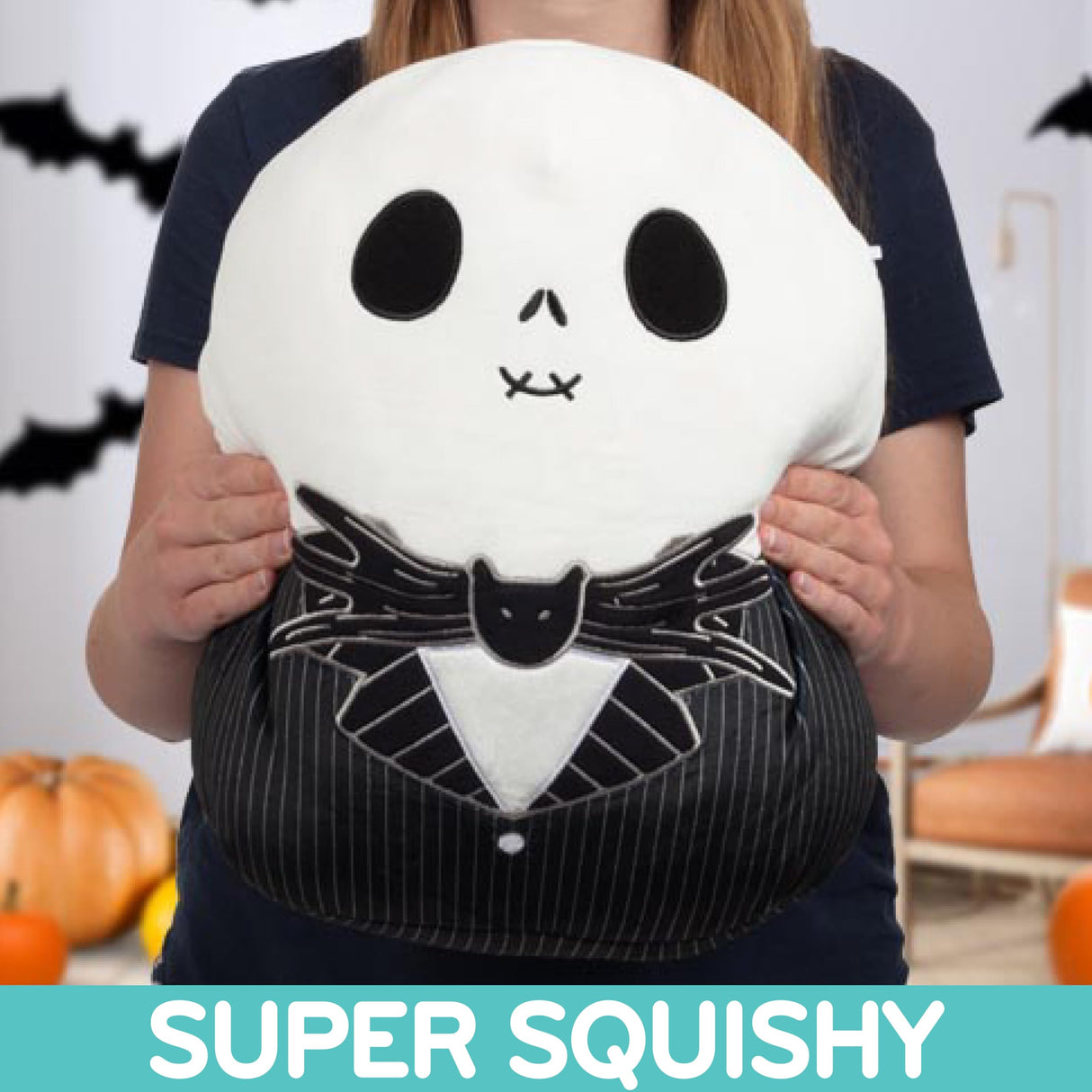Squishmallows Original 14" Large Jack Skellington - Nightmare Before Christmas - Official Jazwares Holiday Pillow Plush - Collectible Soft & Squishy Stuffed Animal Toy - Gift for Kids, Girls & Boys