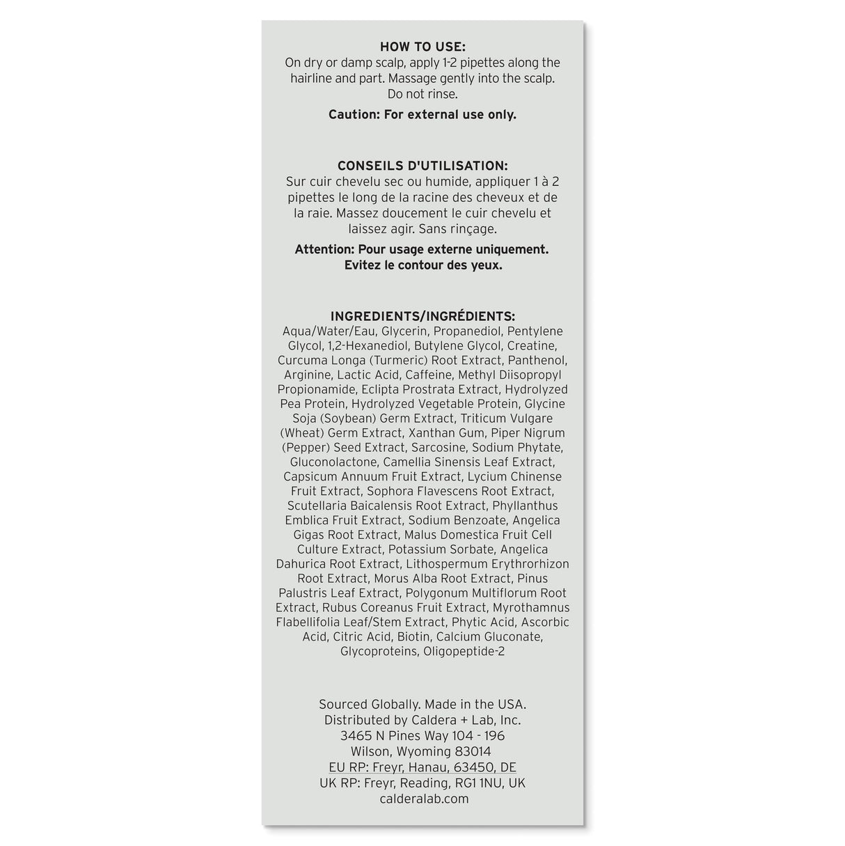 Caldera + Lab The Hair Serum | Men’s Thickening Serum for Thinning & Receding Hair, Supports Fuller & Stronger-Looking Hair, Dermatologically Tested - All Hair Types