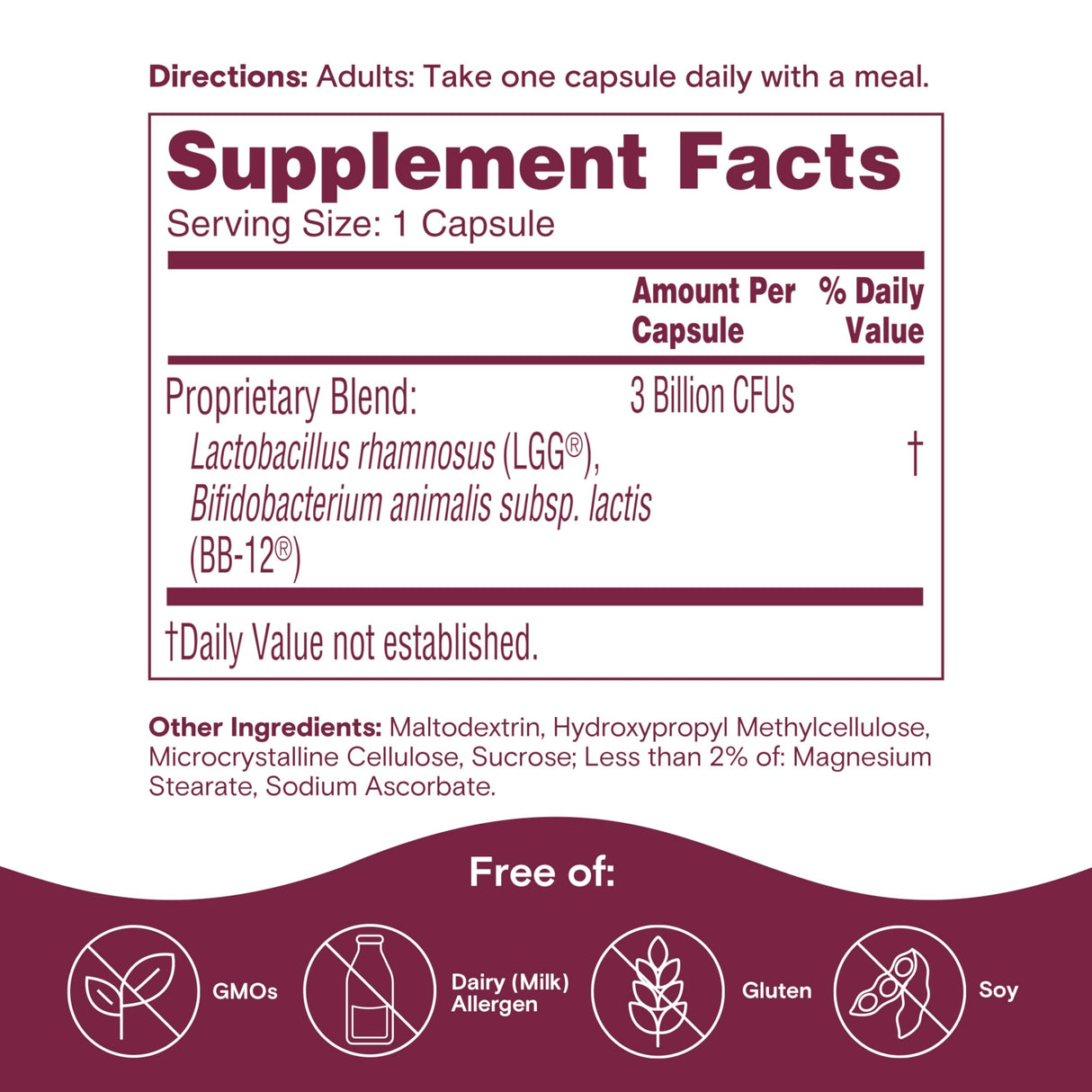 Phillips' Colon Health Daily Probiotic Capsules, 4-in-1 Symptom Defense to help defend against Occasional Gas, Bloating, Constipation, and Diarrhea, Daily Supplement, 60 Count