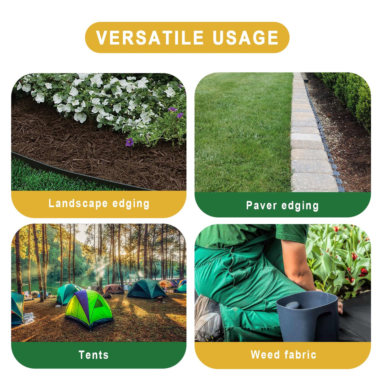 Aolabela 80 Pack 8 Inch Plastic Landscape Edging Anchoring Stakes Garden Lawn Yard Spikes Landscaping Stakes for Paver Edging, Weed Barrier, Tent, Artificial Turf