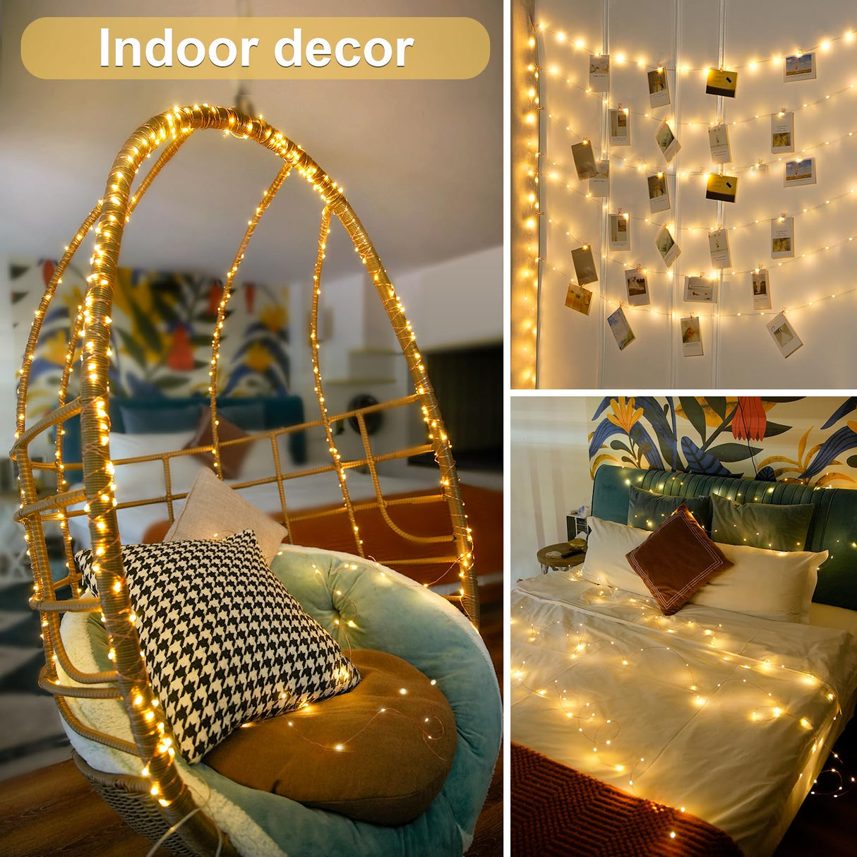 JMEXSUSS 2 Pack Fairy Lights Battery Operated with Remote, Total 400 LED 132ft Battery Powered String Lights, Christmas Twinkle Lights for Bedroom Indoor Outdoor Patio Tree Christmas Decor, Warm White