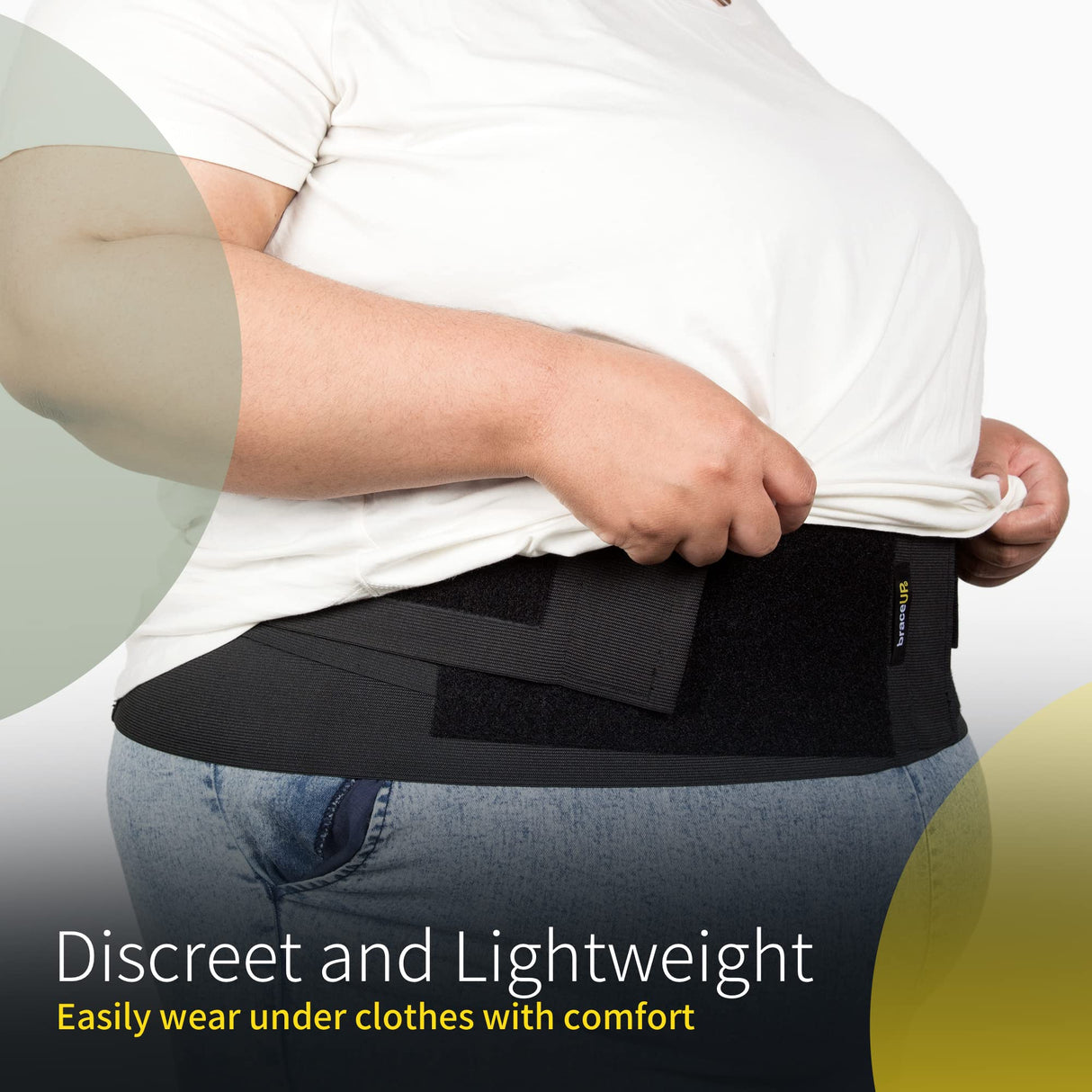 BraceUP Plus Size Back Brace for Woman and Man - 3XL to 5XL Extra Large Lower Back Support with Straps and Compressions, Herniated Disc Back Pain Relief, Abdominal Plus Size Binder (5XL)