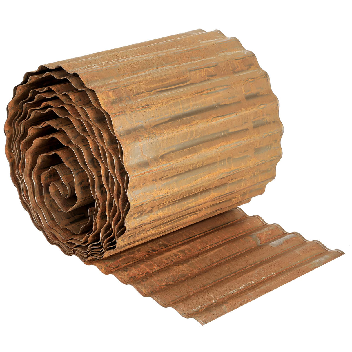 Worth Pre-Rusted Wide-Corrugated Garden Edging, 10" x20Ft Sturdy Steel Lawn Landscape Edging, Bendable Metal Long Strips of Garden Border for Raised Flower Bed Tree Surrounds