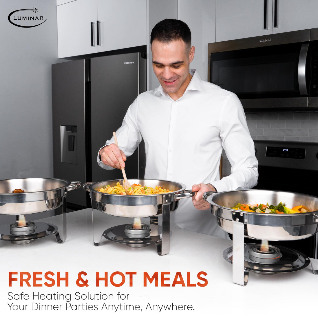 Luminar Resealable-Wick Chafing Fuel Cans, 12 Pack, 6 Hour - Premium Quality Burners for Food Warmers - No More Spills, Waste, or Hassle - Perfect for Convenient, and Long-Lasting Event Catering