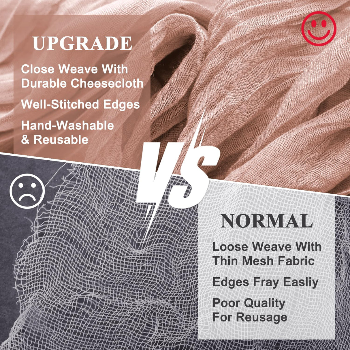 Wokceer Cheesecloth Table Runner Christmas 6Pack 10FT Dusty Pink Boho Gauze Fall Cheese Cloth Table Runner for Party Long Rustic Sheer Table Runners for Baby Bridal Shower Wedding Easter Table