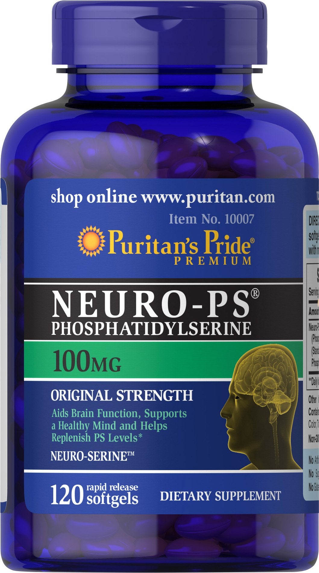 Puritan's Pride Neuro-PS 100 mg Softgels, 120 Count
