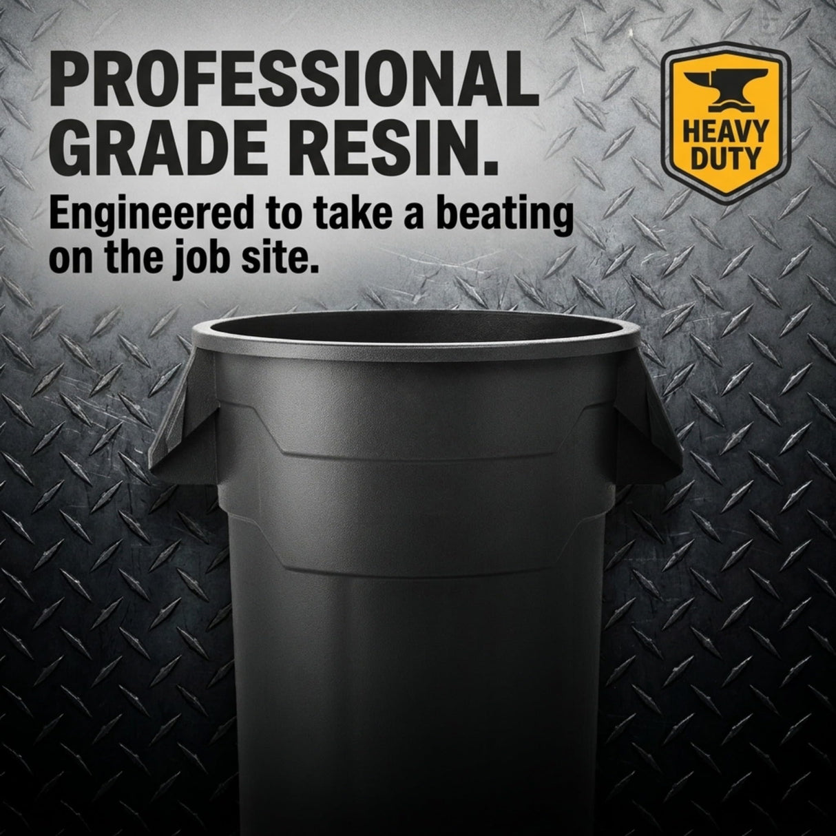 Kleen Commercial Gray Brute 44 Gallon Heavy Duty Round Trash Can/Utility Container/Garbage Container/Landscapers/Construction Sites/Restaurants/Offices/Warehouses, Made in The USA (2 Pack)