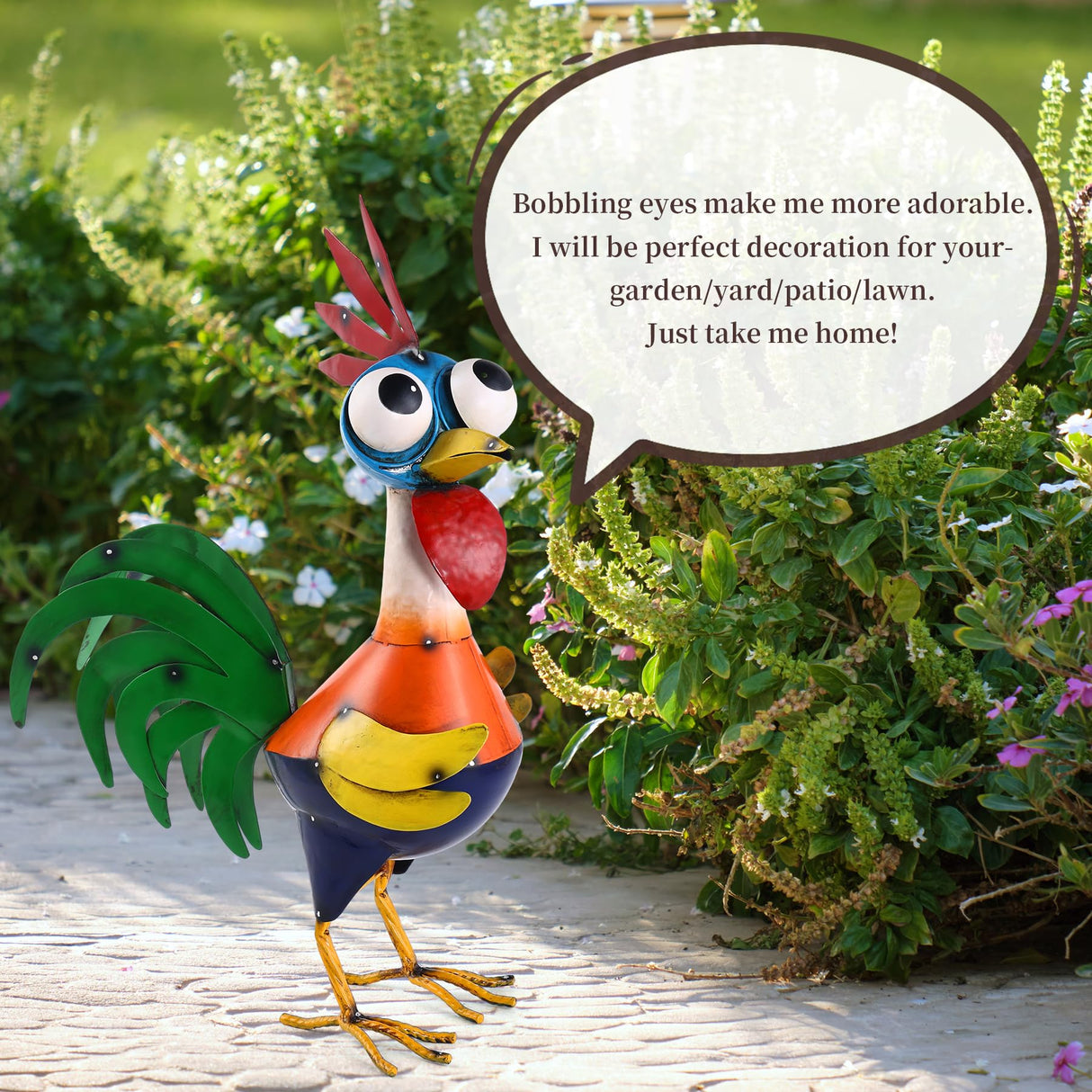 Ratuor Large Metal Rooster Decor Garden Statue Chicken Yard Art Kitchen Outdoor Decoration Gifts for Women Mom