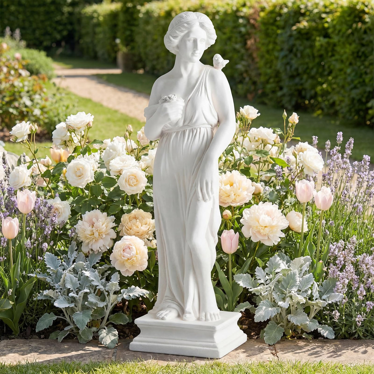 Giantex 31.5" Greek Goddess Statue, Roman Style Outdoor Garden Statue
