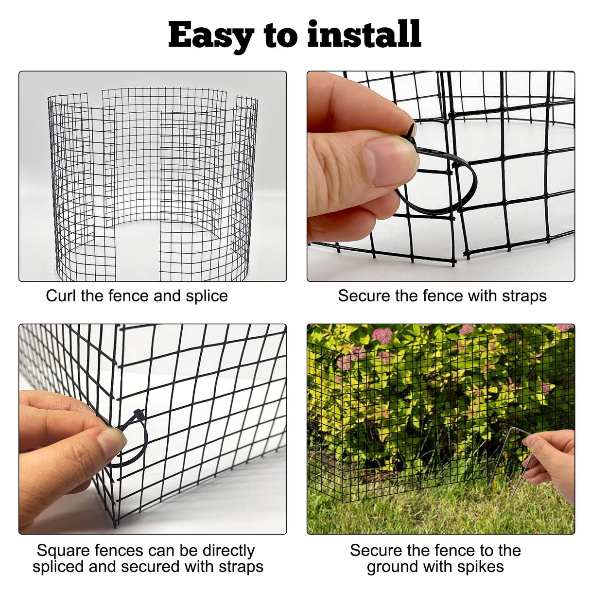 Sibosen 18 Pcs 24'' x 12'' Large Wire Plant Protector from Animals 6 Pack Metal Plant Cage Chicken Wire Cloche with Nylon Tie and Ground Stakes Keep Animals Out Garden Protection Bunny Barricade