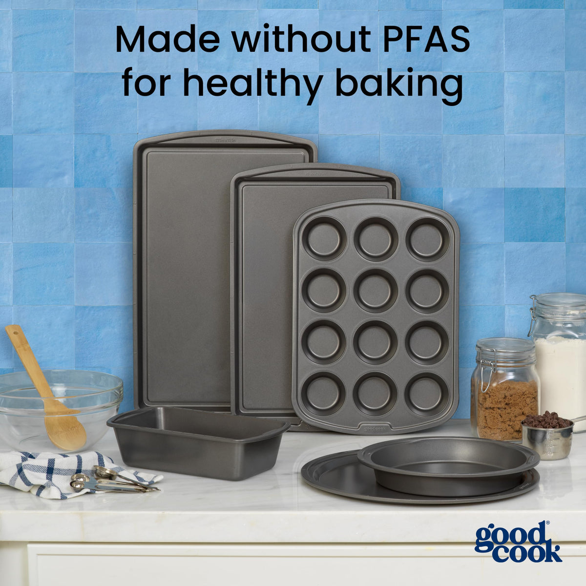 GoodCook Nonstick Carbon Steel Baking Pan & Raised Wire Rack, 15x10.5-Inch