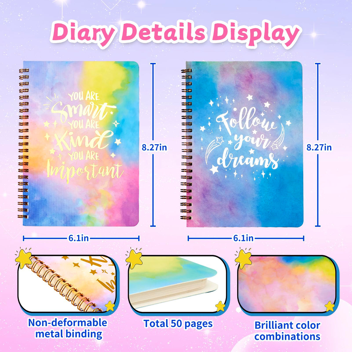OIHEW DIY Journal Kit for Girls/Teen/Tween, 2 PC Stationery | Scrapbook | Diary | Journaling Art Crafts Supplies Set, Christmas | Birthday Gift for 8 9 10 11 12 13 14 Year Old Girl Ideas
