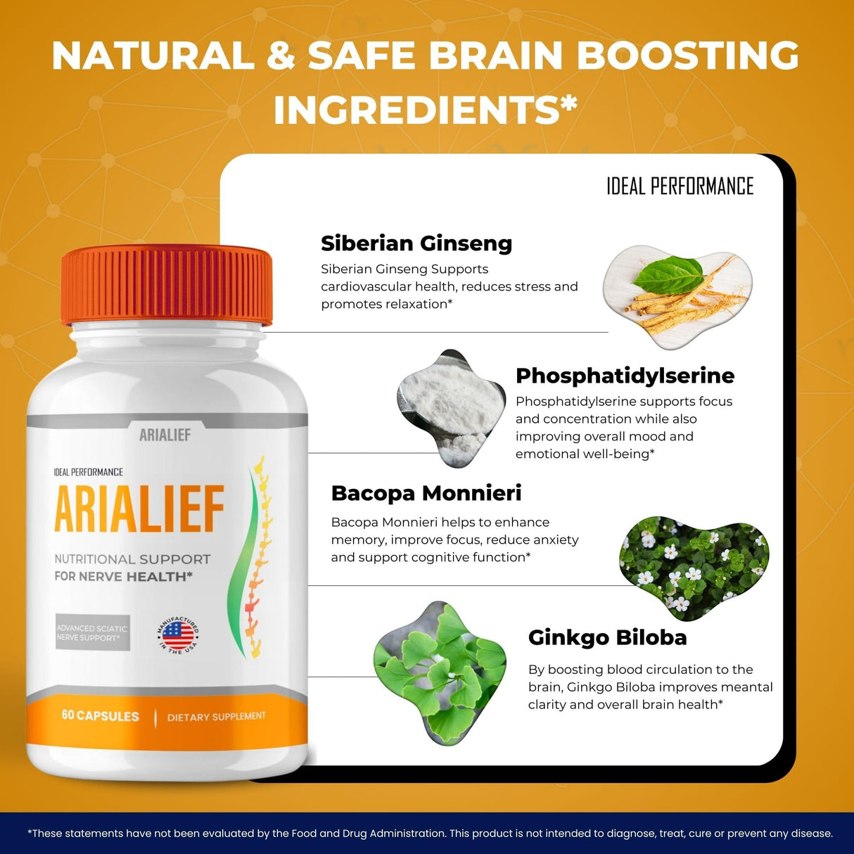 Arialief Capsules for Neuropathy, Arialief for Neuropathy, Arialief primepalm for Neuropathy & Sciatica, Arialief Primepalm Supplement Pills, Arialief Vitamin Reviews (2 Pack)